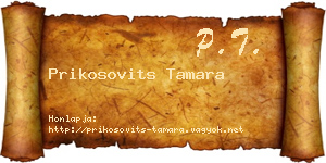 Prikosovits Tamara névjegykártya